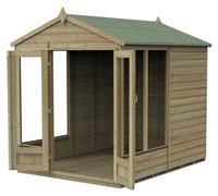 8' x 6' Forest Beckwood 25yr Guarantee Double Door Apex Summer House - 5 Windows (2.42m x 1.99m)