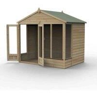 8' x 6' Forest Beckwood 25yr Guarantee Double Door Apex Summer House - 4 Windows (2.61m x 1.82m)