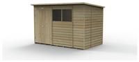 10' x 6' Forest 4Life 25yr Guarantee Overlap Pressure Treated Double Door Pent Wooden Shed (3.11m x 2.04m)