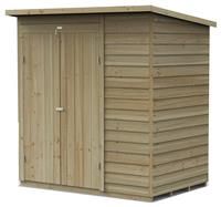 6' x 4' Forest 4Life 25yr Guarantee Overlap Pressure Treated Windowless Double Door Pent Wooden Shed (1.98m x 1.39m)