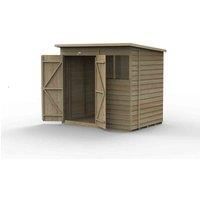 7' x 5' Forest 4Life 25yr Guarantee Overlap Pressure Treated Double Door Pent Wooden Shed (2.26m x 1.69m)