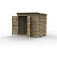 7' x 5' Forest 4Life 25yr Guarantee Overlap Pressure Treated Windowless Double Door Pent Wooden Shed (2.26m x 1.69m)
