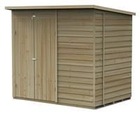 7' x 5' Forest 4Life 25yr Guarantee Overlap Pressure Treated Windowless Double Door Pent Wooden Shed (2.26m x 1.69m)