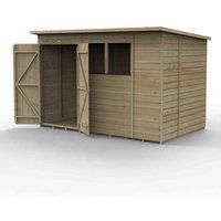 10' x 6' Forest Beckwood 25yr Guarantee Shiplap Pressure Treated Double Door Pent Wooden Shed (3.11m x 2.05m)