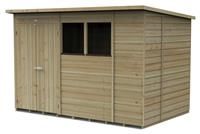 10' x 6' Forest Beckwood 25yr Guarantee Shiplap Pressure Treated Double Door Pent Wooden Shed (3.11m x 2.05m)