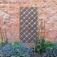 Forest 5'11 x 2'11 Grey Painted Wooden Diamond Lattice Panel (1.8m x 0.9m)