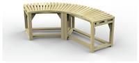 Forest Garden Curved Firepit Bench pack of 2 Outdoor Wooden Seating 2-4 person