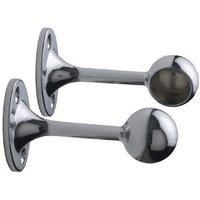 Colorail Chrome effect End bracket (Dia)25mm Pack of 2