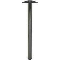 Rothley Worktop Leg - Fitted with An Adjustable Foot for Extra Height, in Gun Metal, Steel, Size: 60x870mm