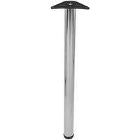 Rothley Worktop Leg - Fitted with An Adjustable Foot for Extra Height, in Polished, Stainless Steel, Size: 60x870mm