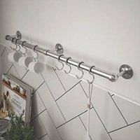Rothley 6-Hook Utensil Rail Kit Brushed Nickel 600mm (630RR)