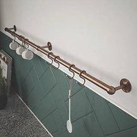 Rothley Wall Mounted Kitchen Utensil Rail 19 x 1000mm Antique Copper 8 Hooks