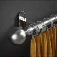 Rothley Curtain Pole Kit, Solid Orb Finials, Brackets & Curtain Rings *VARIOUS*