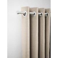 Rothley Extendable Curtain Pole Kit with Stud Finials - Brushed Stainless Steel 71-120cm