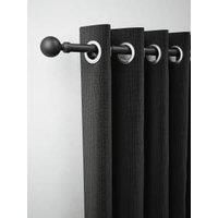 Rothley Extendable Curtain Pole Kit with Solid Orb Finials - Matt Black 125-216cm