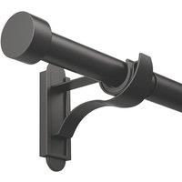 Rothley Extendable Curtain Pole Kit with Stud Finials - Matt Black 71-120cm