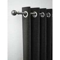 Rothley Extendable Curtain Pole Kit with Solid Orb Finials - Shiny Gun Metal 125-216cm