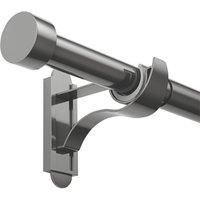 Rothley Extendable Curtain Pole Kit with Solid Orb Finials - Shiny Gun Metal 71-120cm