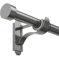 Rothley Extendable Curtain Pole Kit with Stud Finials - Shiny Gun Metal 125-216cm