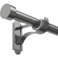 Rothley Extendable Curtain Pole Kit with Stud Finials - Shiny Gun Metal 165-300cm