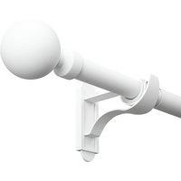 Rothley Extendable Curtain Pole Kit with Solid Orb Finials - Matt White 71-120cm