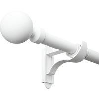 Rothley Extendable Curtain Pole Kit with Solid Orb Finials - Matt White 125-216cm