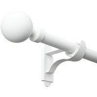 Rothley Extendable Curtain Pole Kit with Solid Orb Finials - Matt White 165-300cm