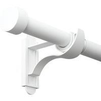 Rothley Extendable Curtain Pole Kit with Stud Finials - Matt White 71-120cm