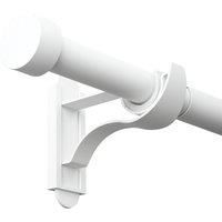 Rothley Extendable Curtain Pole Kit with Stud Finials - Matt White 165-300cm