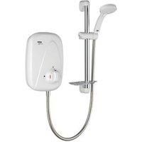 Mira Go RearFed White / Chrome Manual Power Shower