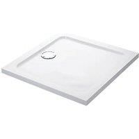 Mira Flight Square Shower Tray Low Profile Acrylic Stone Resin & Waste 800x800mm