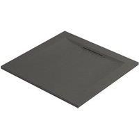 Mira Flight Level Square Shower Tray Slate Effect - 800 x 800mm with Waste