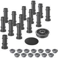 Mira Flight Level Tray Riser Leg Set Black / Grey 14 Pieces (888PJ)