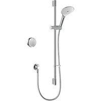 Digital Shower Mixer Thermostatic Chrome RearFed LED Display 4Spray Pattern