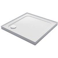 Mira Flight Low Square Stone Resin Shower Tray 760 x 760mm with Corner Waste - 4 Upstands