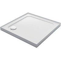 Mira Flight Low Stone Resin Square Shower Tray 800 x 800mm with Corner Waste - 4 Upstands