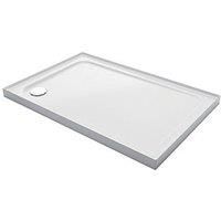 Mira Flight Low Rectangular Stone Resin Shower Tray 1000 x 800mm with Corner Waste - 4 Upstands