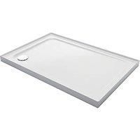 Mira Flight Low Rectangular Stone Resin Shower Tray 1200 x 760mm with Corner Waste - 4 Upstands