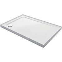 Mira Flight Low Rectangular Stone Resin Shower Tray 1200 x 800mm with Corner Waste - 4 Upstands