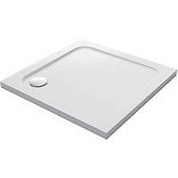 Mira Flight Low Square Stone Resin Shower Tray 760 x 760mm with Corner Waste