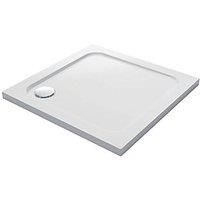 Mira Flight Low Square Stone Resin Shower Tray 800 x 800mm with Corner Waste