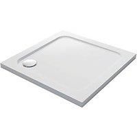 Mira Flight Low Square Stone Resin Shower Tray 900 x 900mm with Corner Waste
