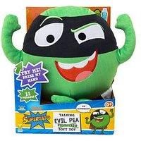 Supertato Talking Evil Pea Teddy Bear, from the books & Cbeebies series, Green.