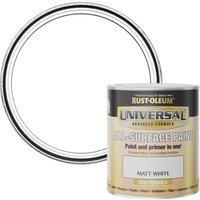 RustOleum Universal Paint Matt White 750ml  wilko