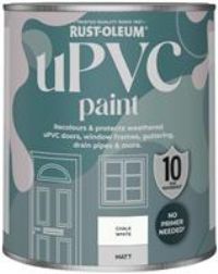 Rust-Oleum White uPVC Door and Window Paint in Matt Finish - Chalk White 750ml