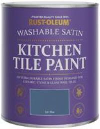 Rust-Oleum Blue water resistant Kitchen Tile Paint in Satin Finish - Ink Blue 750ml