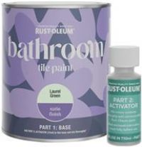 Rust-Oleum Green Water-Resistant Bathroom Tile Paint in Satin Finish - Laurel Green 750ml