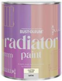 Rust-Oleum Beige Heat Resistant Radiator Paint in Satin Finish - Clotted Cream 750ml