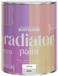 Rust-Oleum White Heat Resistant Radiator Paint in Satin Finish - Cotton (White) 750ml