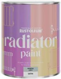 Rust-Oleum Grey Heat Resistant Radiator Paint in Satin Finish - Mineral Grey 750ml